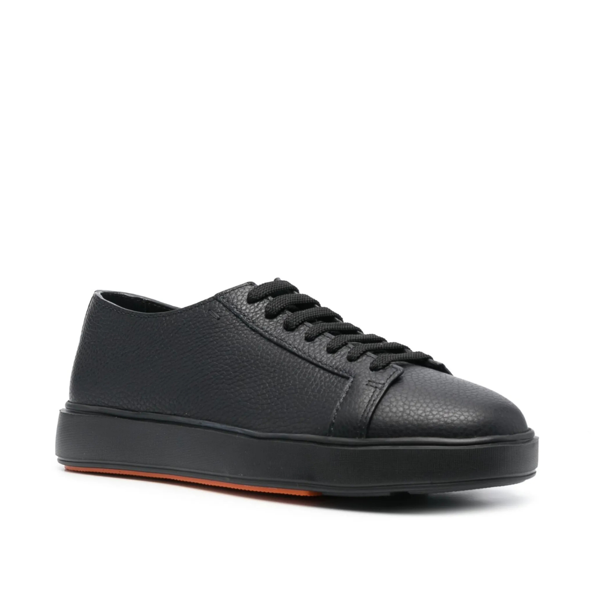 ALL BLACK TUMBLED LEATHER SNEAKER