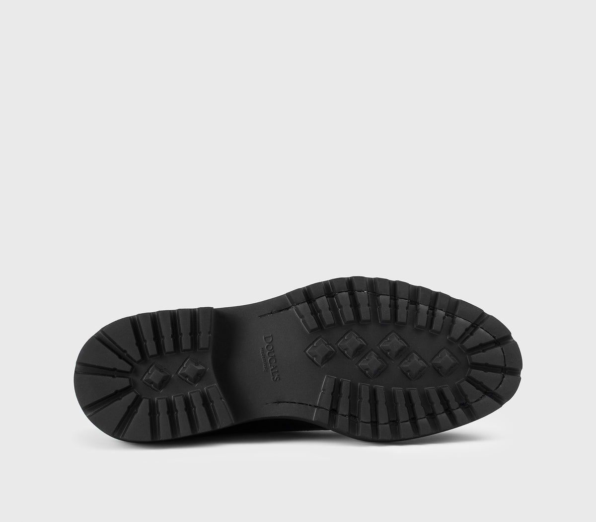 BLACK LEATHER DOUBLE BUCKLE SHOE