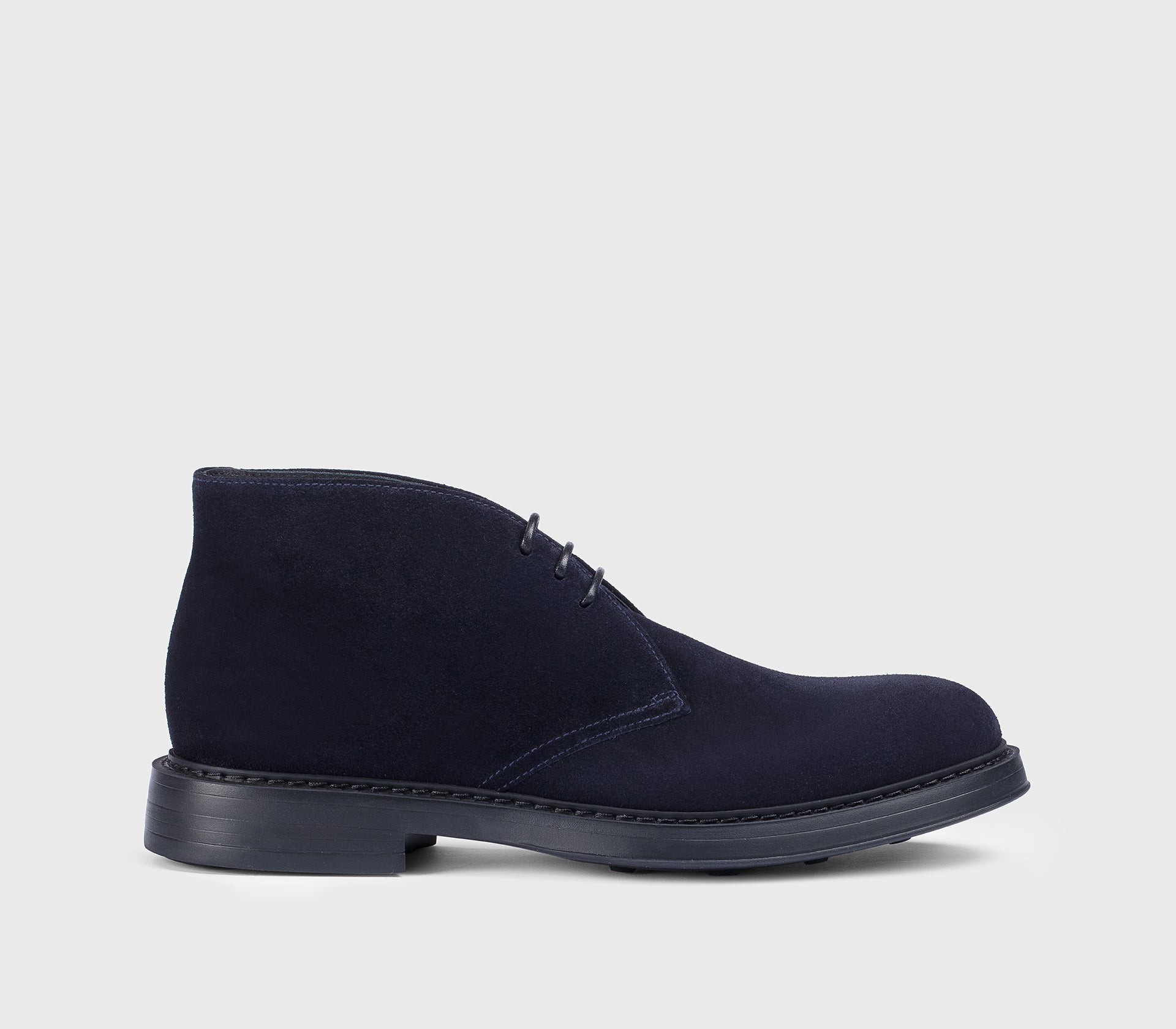BLUE LACE-UPS ANKLE BOOT