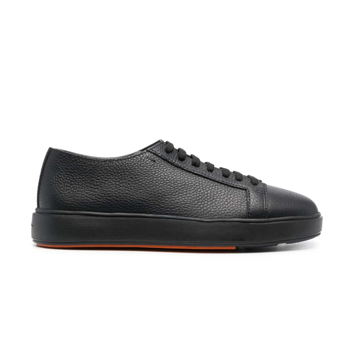 ALL BLACK TUMBLED LEATHER SNEAKER