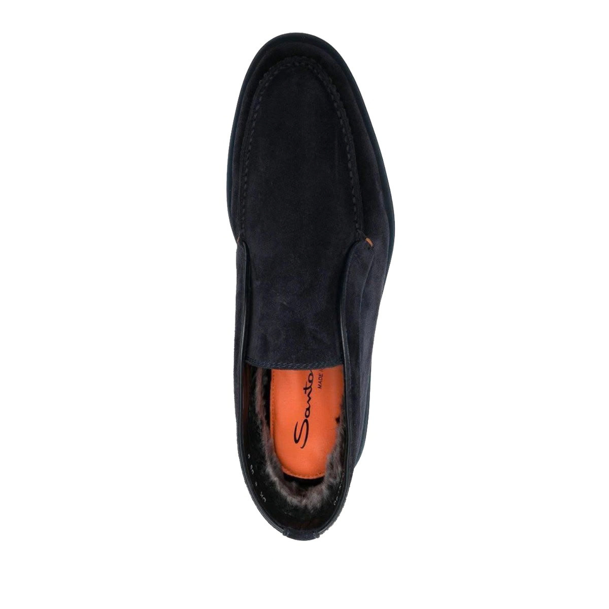 SUEDE NAVY DESERT BOOT WITH FURR