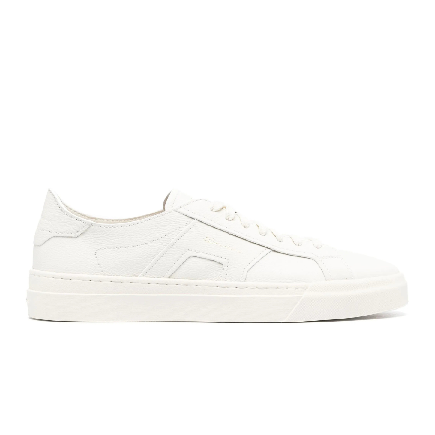 DOUBLE BUCKLE WHITE GRAIN SNEAKER