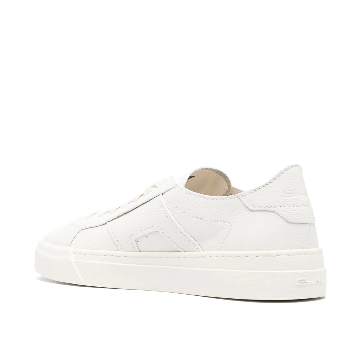DOUBLE BUCKLE WHITE GRAIN SNEAKER