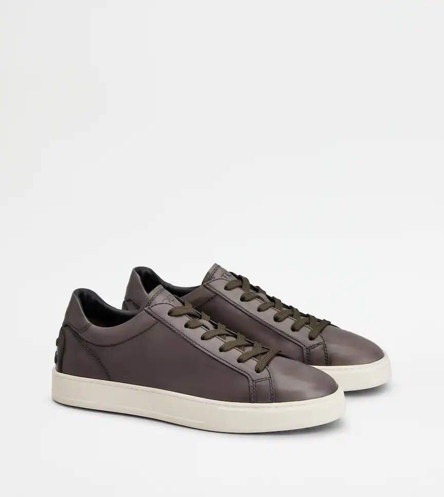 GREY CALFSKIN LEATHER SNEAKER