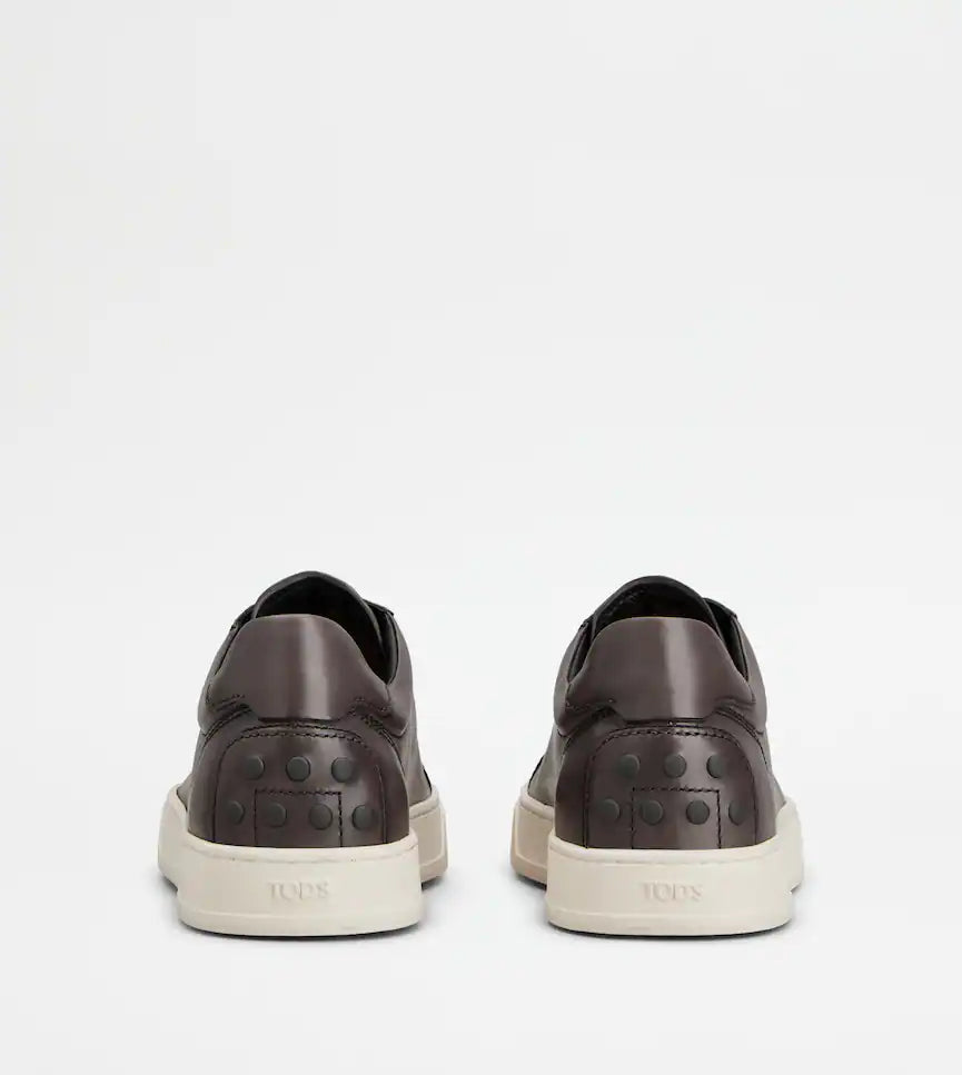 GREY CALFSKIN LEATHER SNEAKER