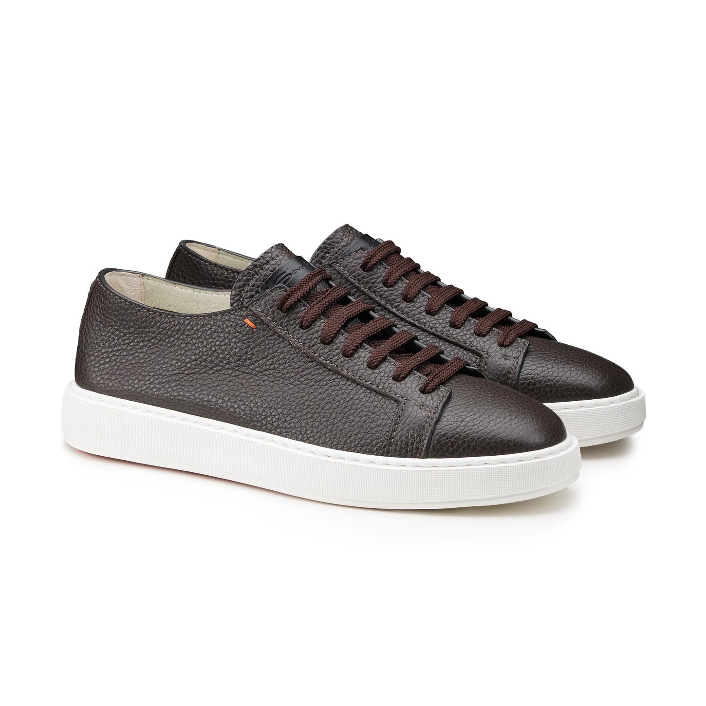 BROWN TUMBLED LEATHER SNEAKER