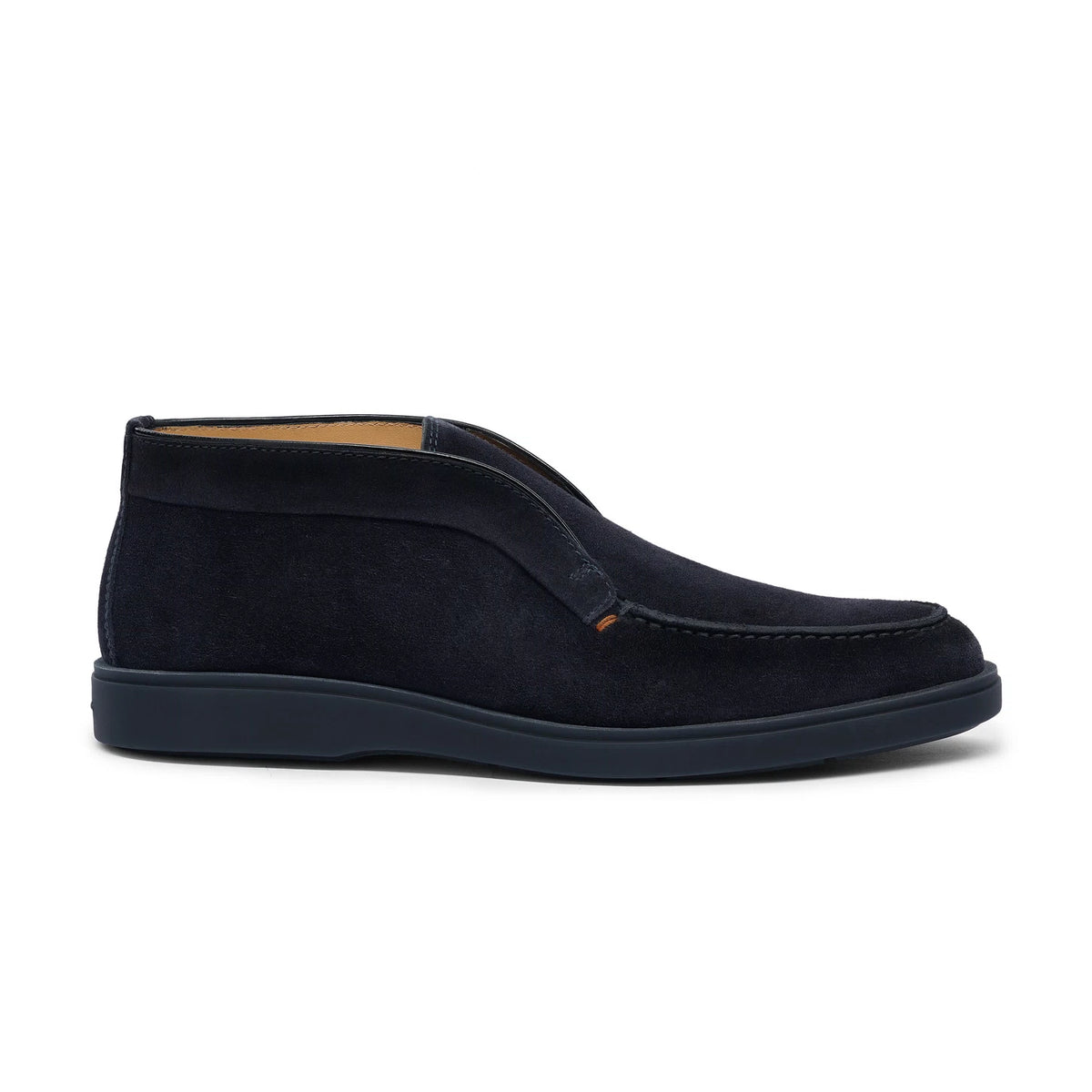 SUEDE NAVY DESERT BOOT WITH FURR