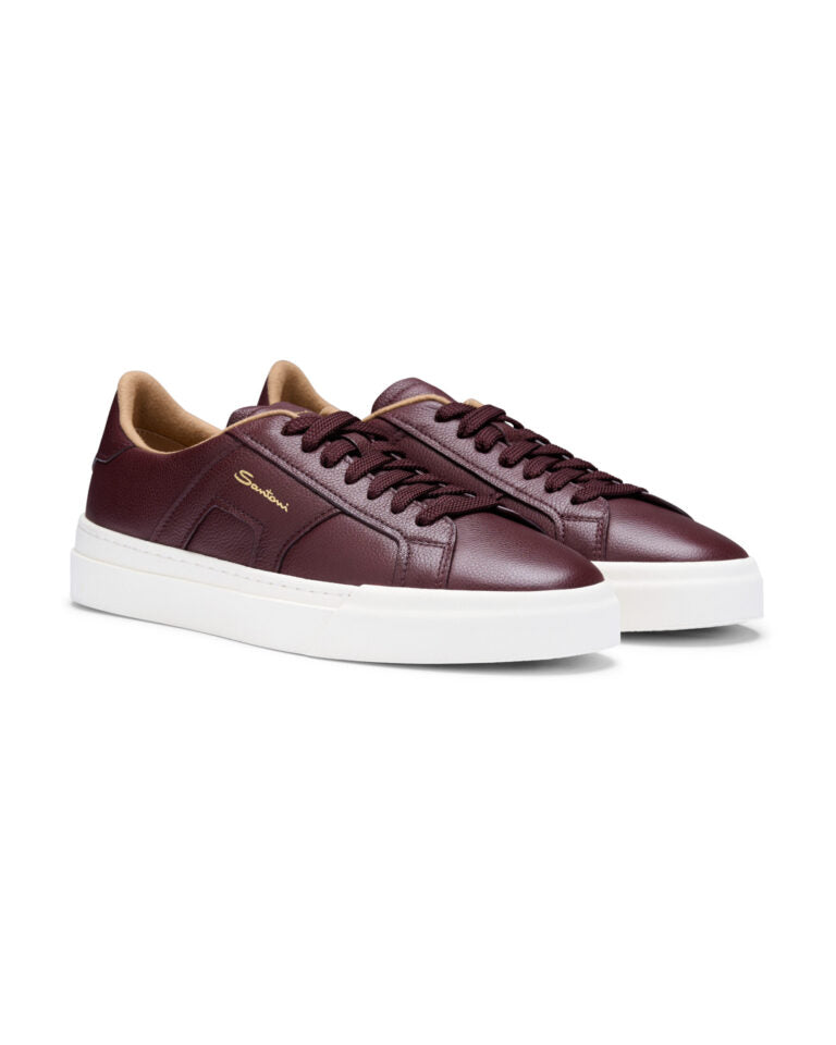 DOUBLE BUCKLE BURGUNDY CASHMERE SNEAKER