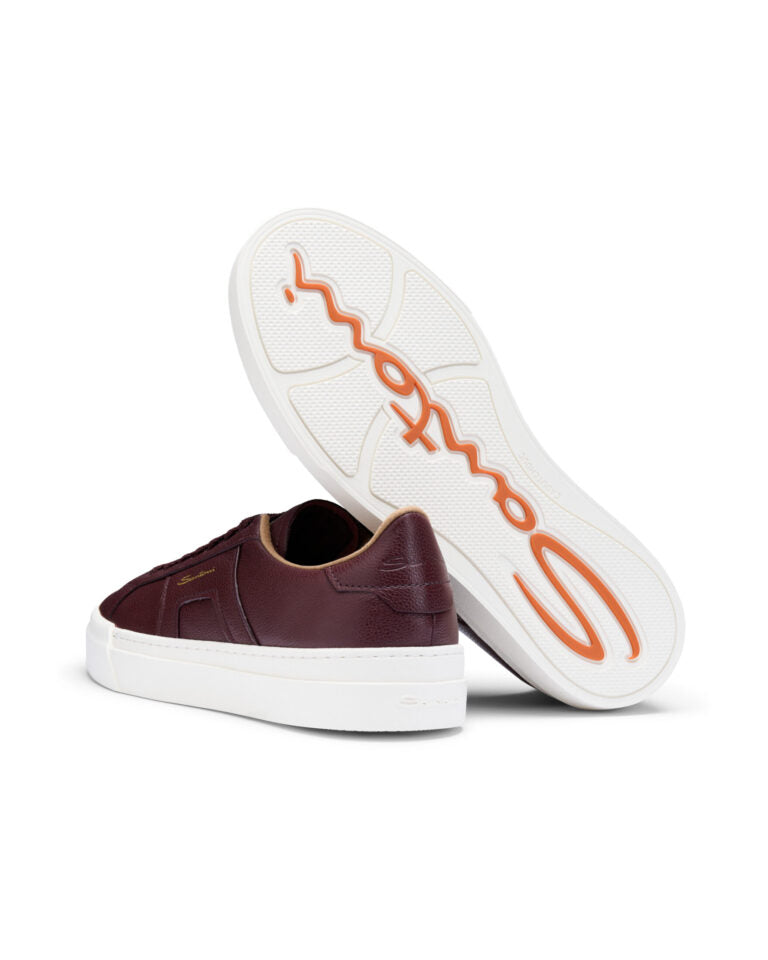 DOUBLE BUCKLE BURGUNDY CASHMERE SNEAKER
