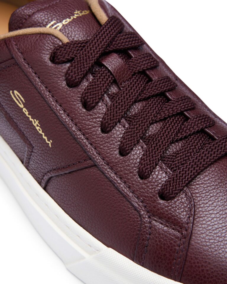 DOUBLE BUCKLE BURGUNDY CASHMERE SNEAKER