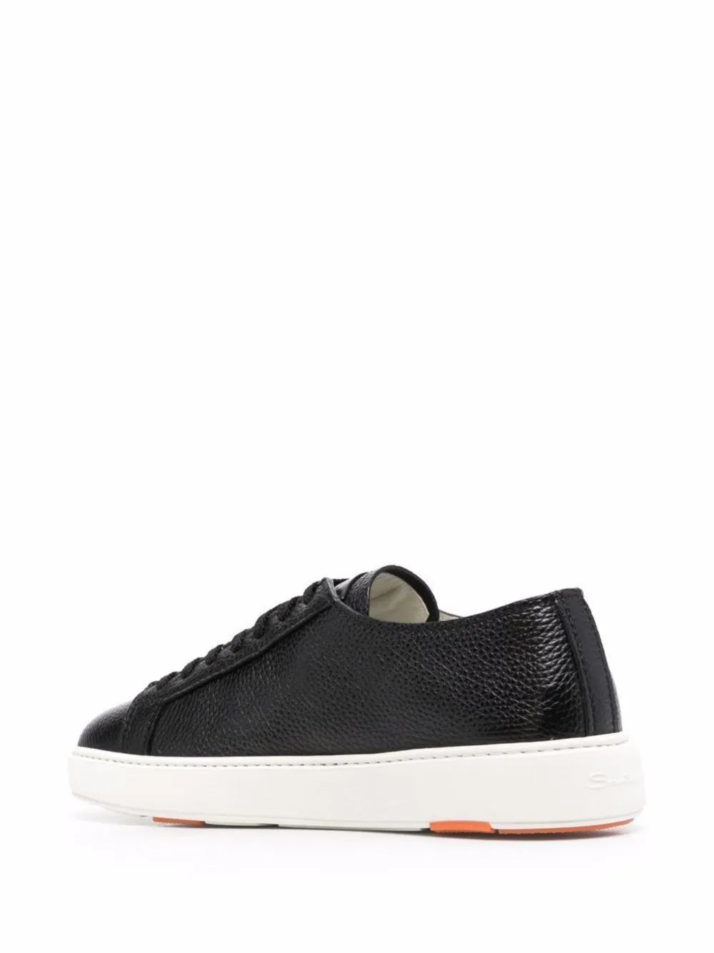BLACK TUMBLED LEATHER SNEAKER
