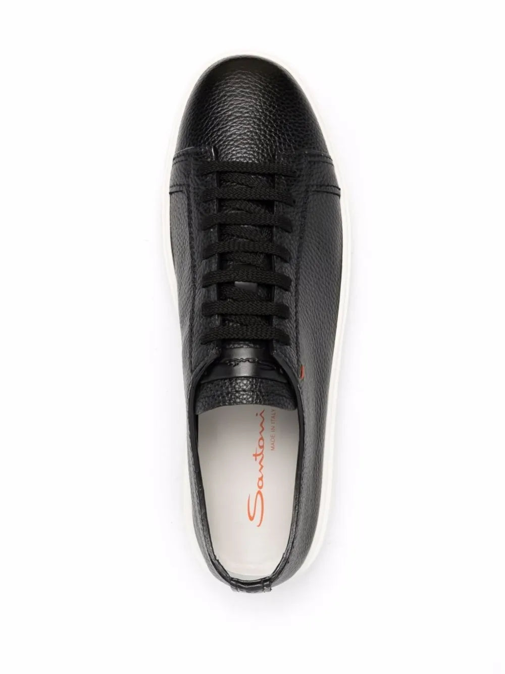 BLACK TUMBLED LEATHER SNEAKER