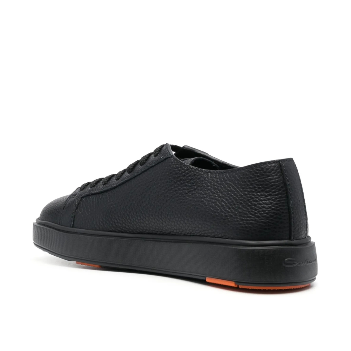 ALL BLACK TUMBLED LEATHER SNEAKER
