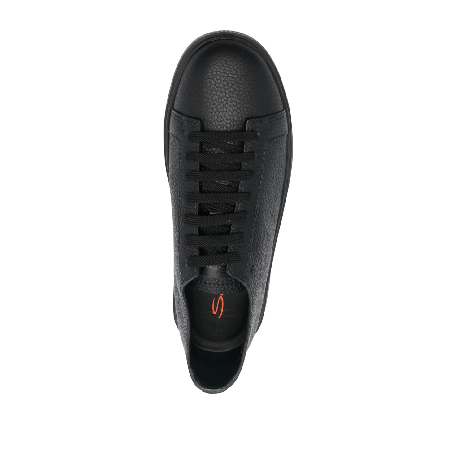 ALL BLACK TUMBLED LEATHER SNEAKER