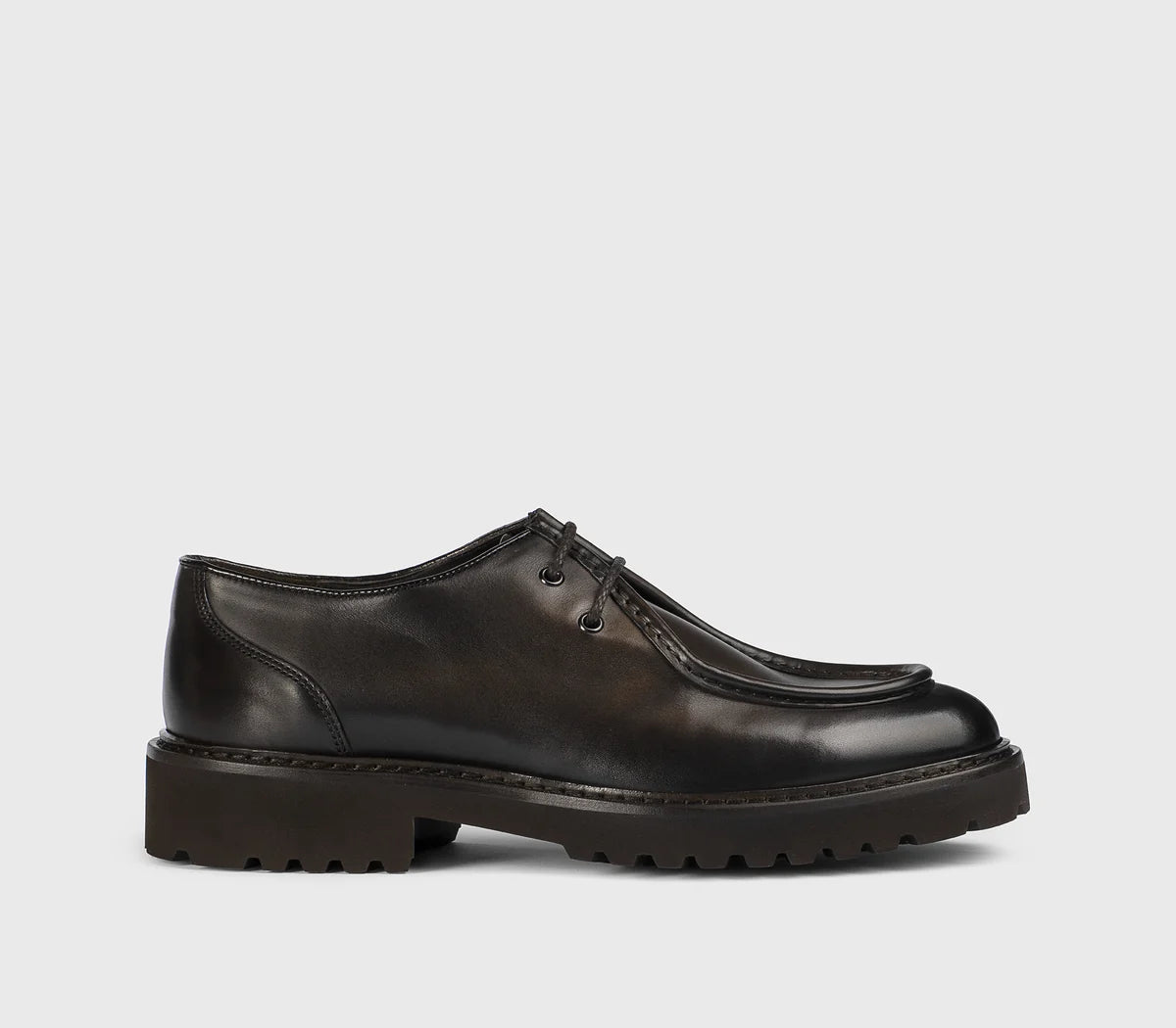 DARK BROWN TWO-HOLE LACE-UPS