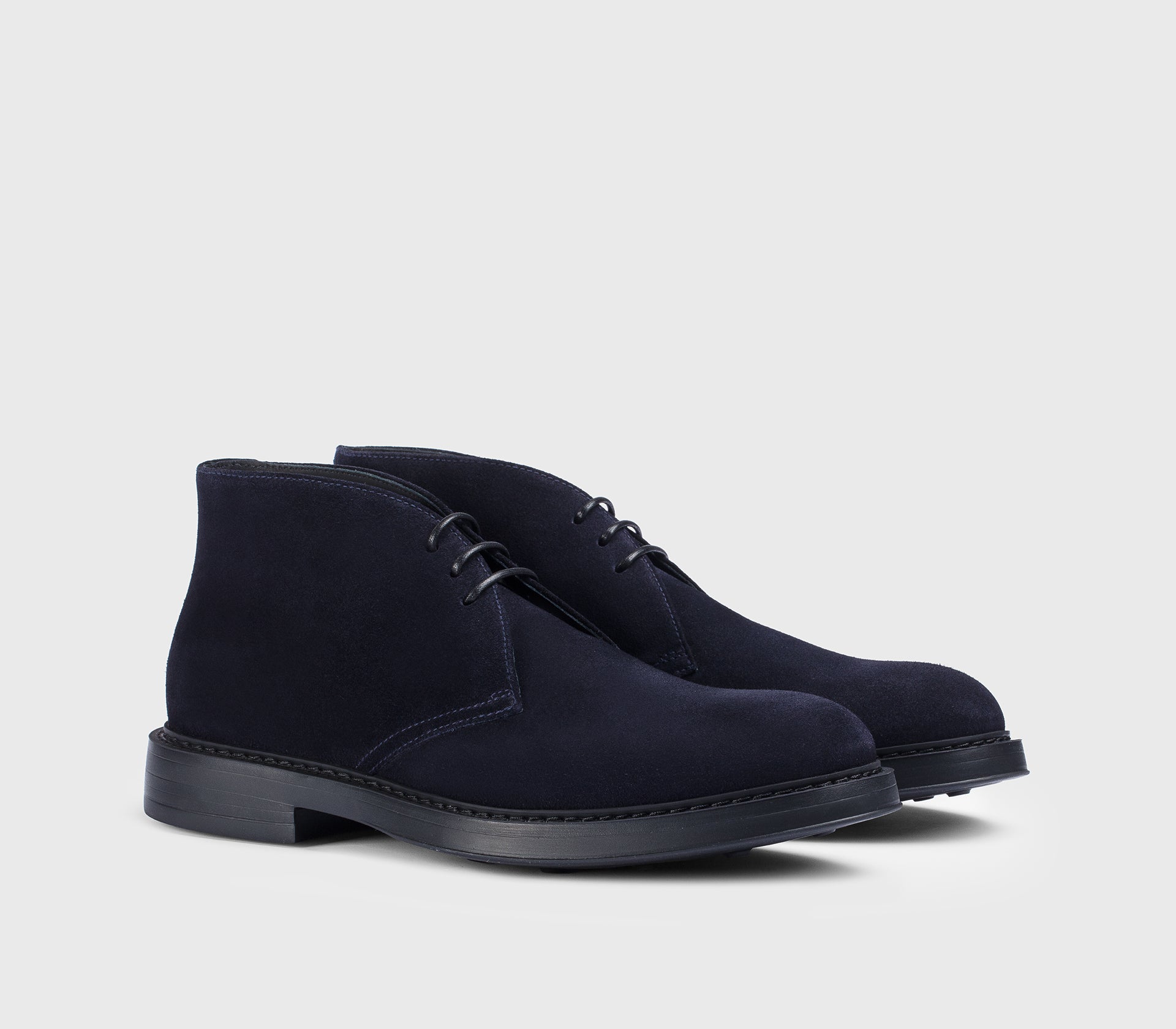 BLUE LACE-UPS ANKLE BOOT