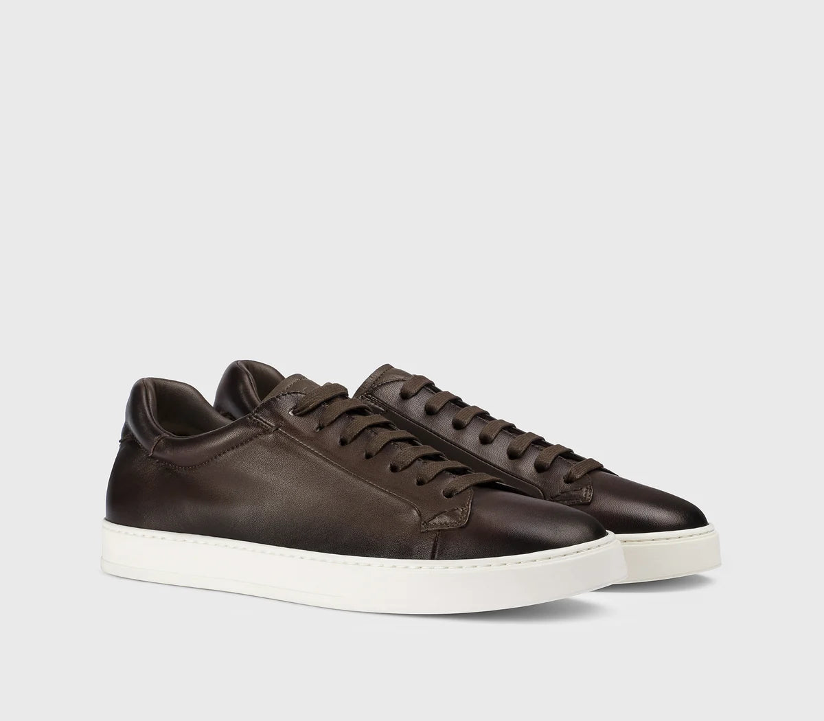BROWN LAMB LEATHER SNEAKER