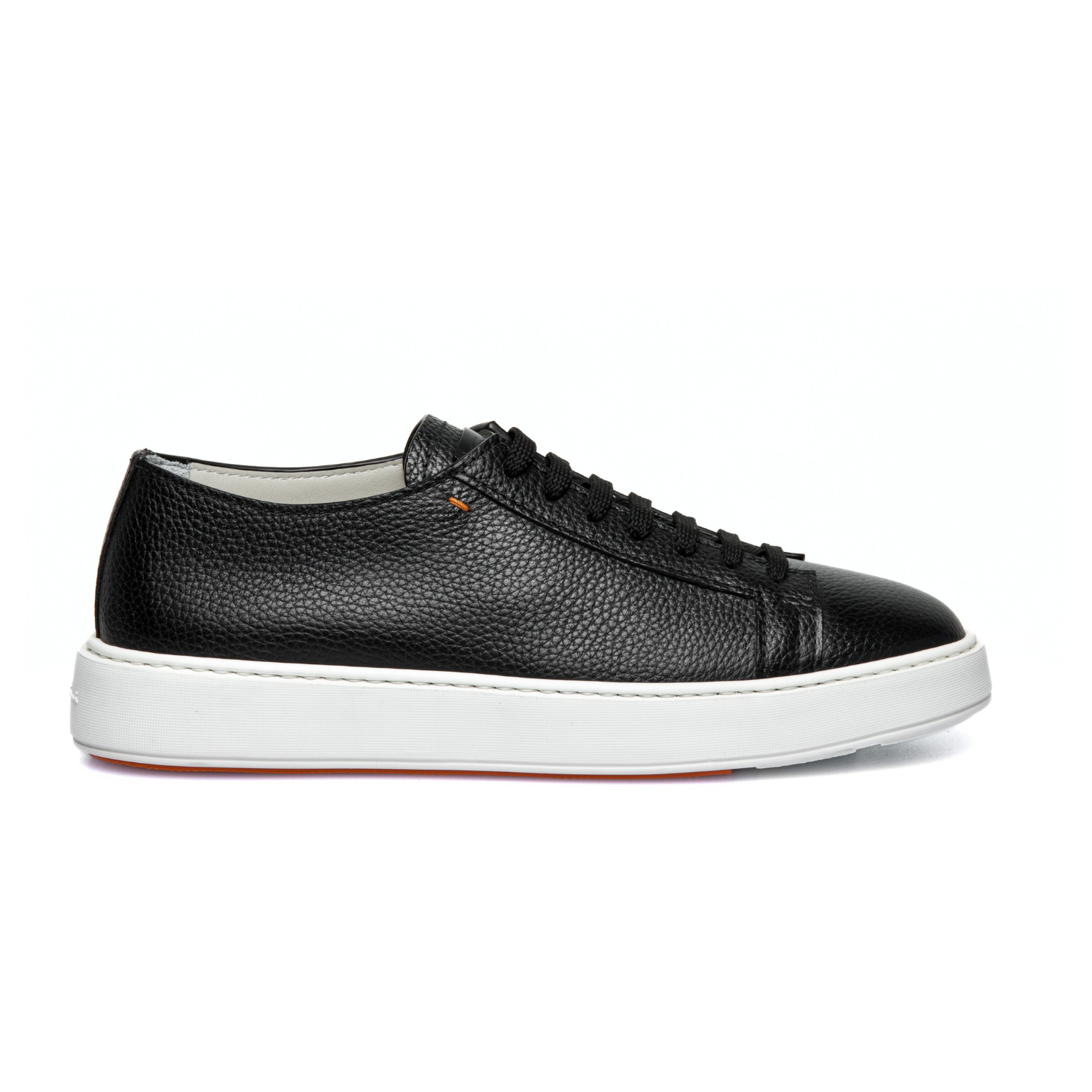 BLACK TUMBLED LEATHER SNEAKER