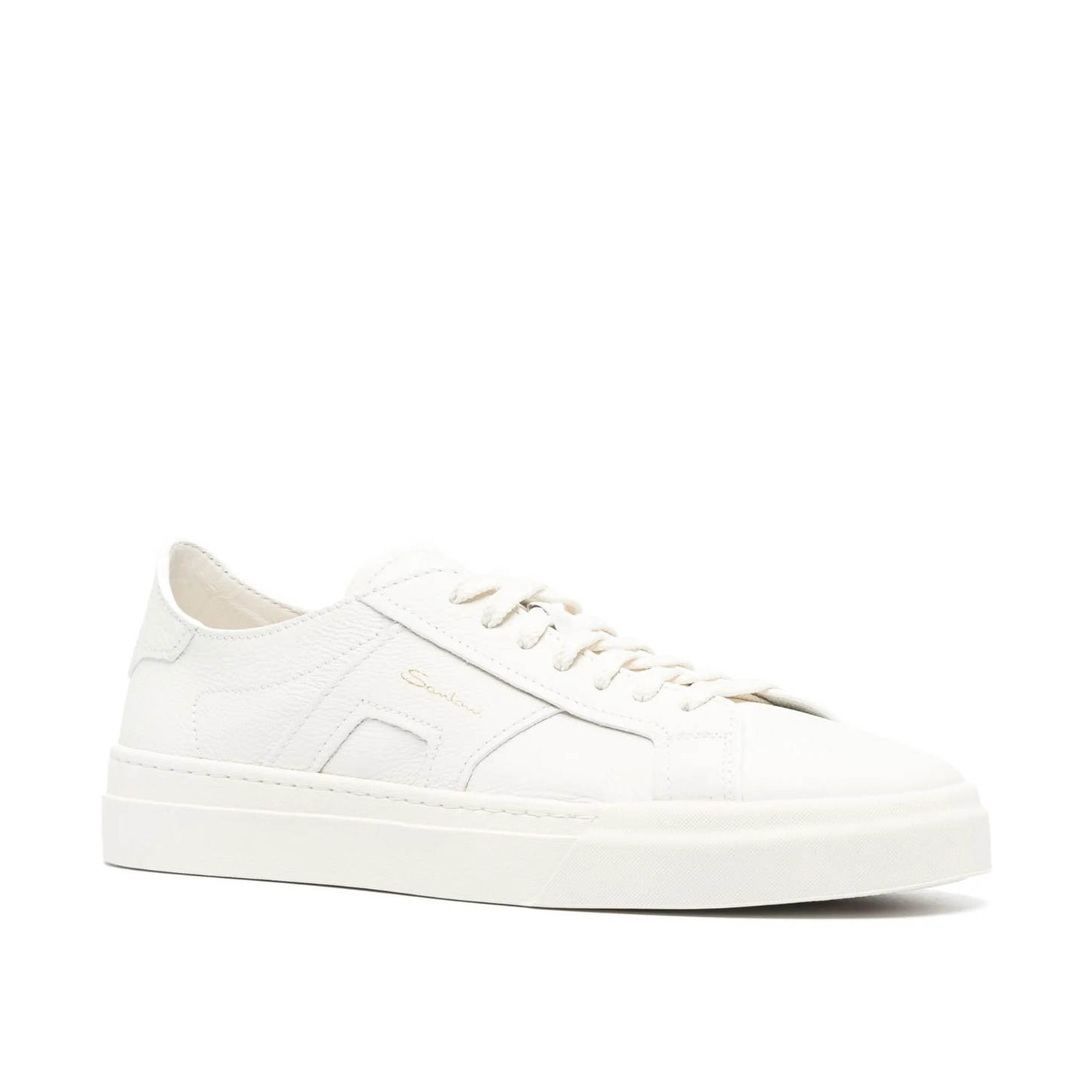 DOUBLE BUCKLE WHITE GRAIN SNEAKER