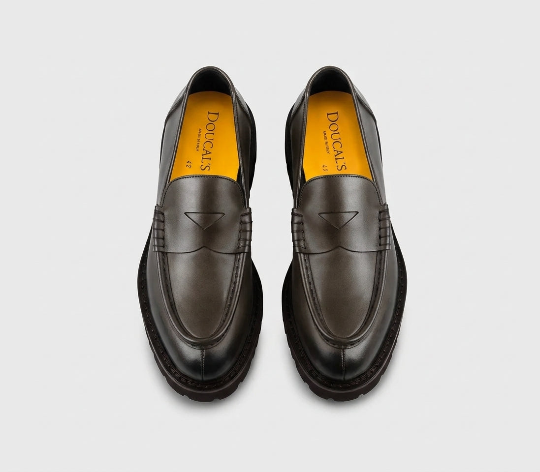 BROWN LEATHER PENNY LOAFER
