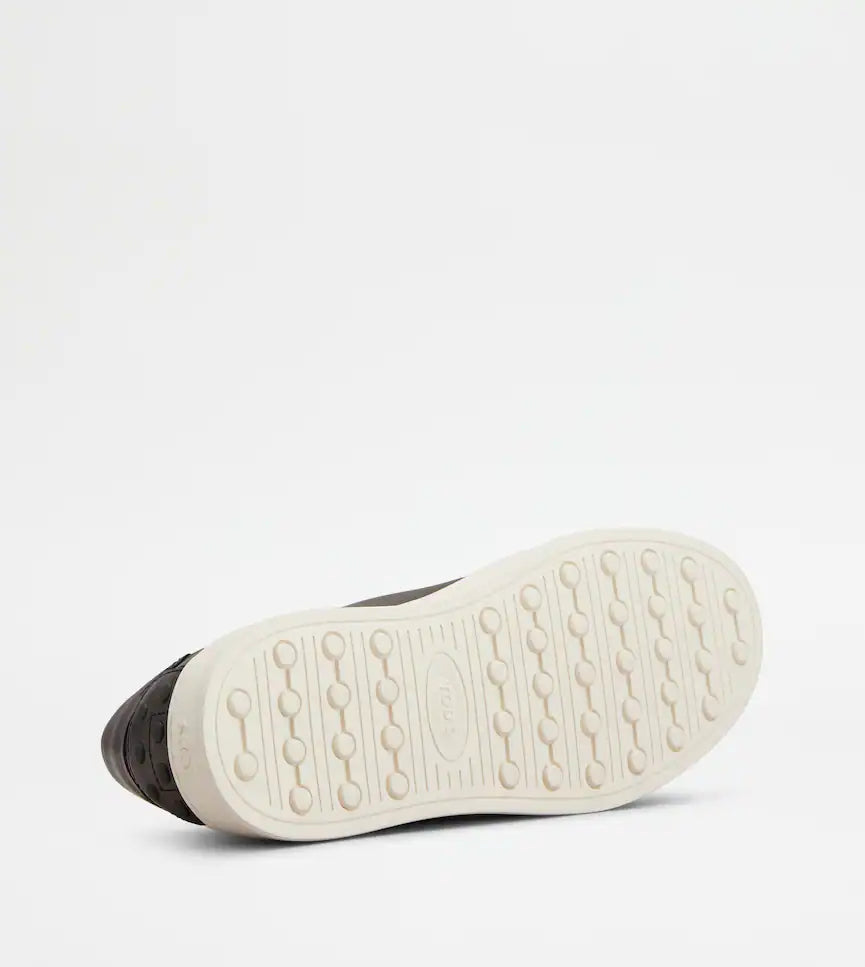 GREY CALFSKIN LEATHER SNEAKER