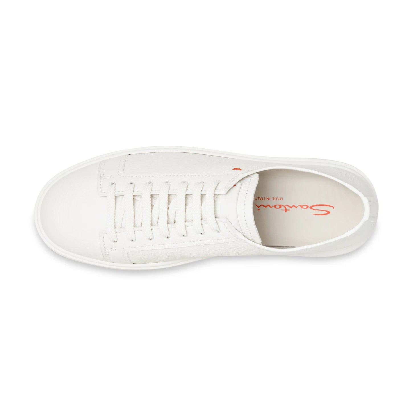 WHITE TUMBLED LEATHER SNEAKER