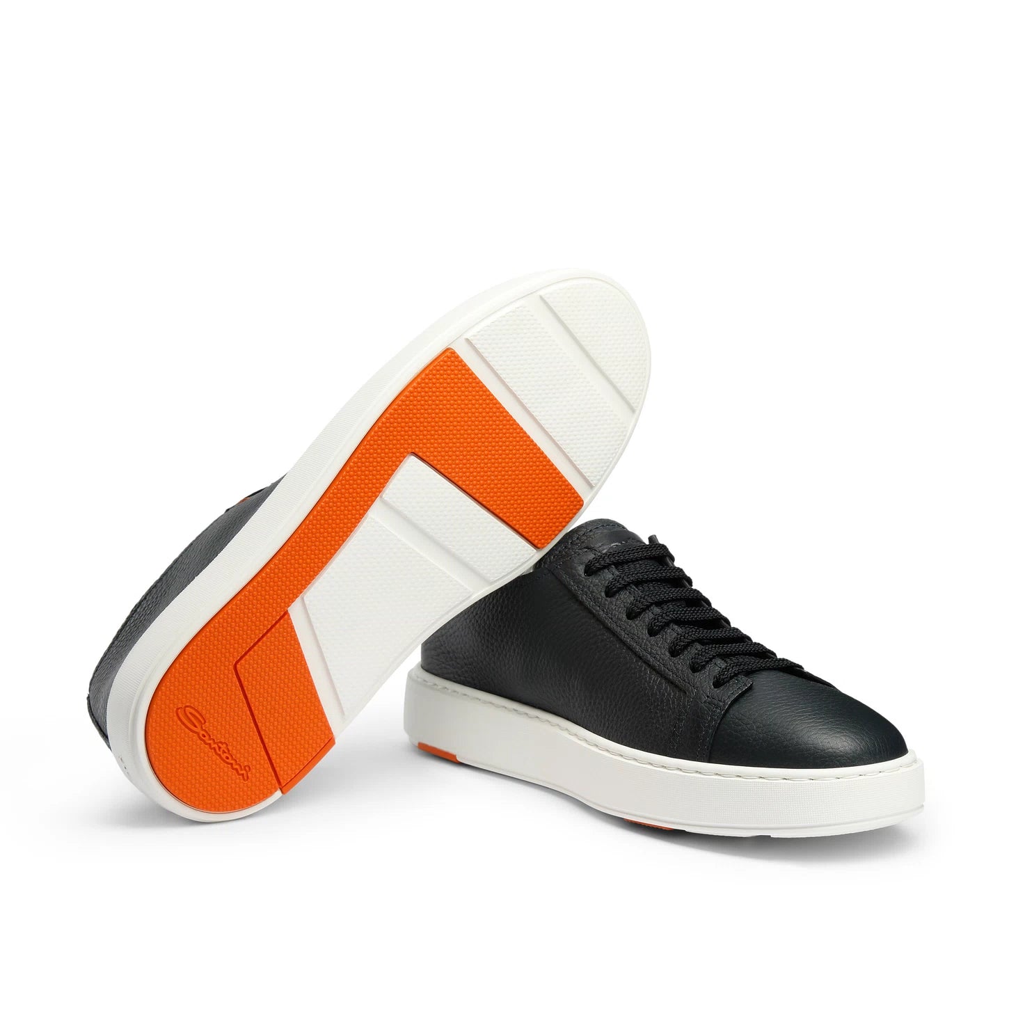 BLUE TUMBLED LEATHER SNEAKER