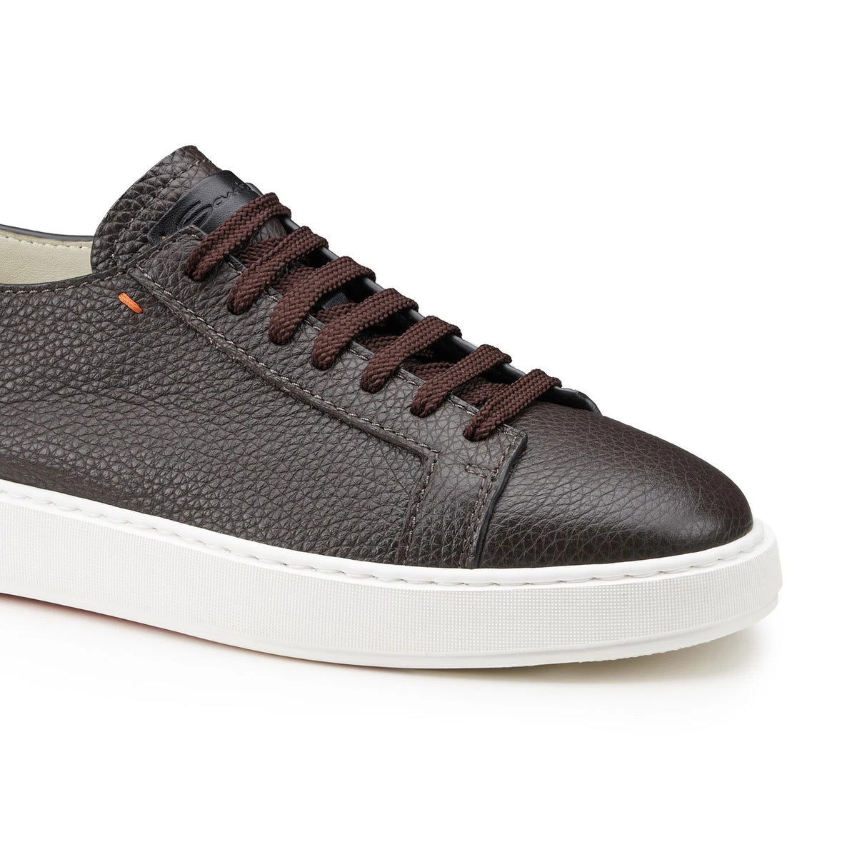 BROWN TUMBLED LEATHER SNEAKER