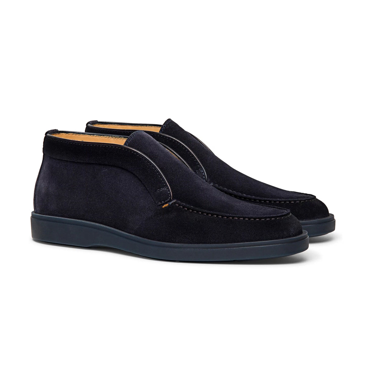 SUEDE NAVY DESERT BOOT WITH FURR