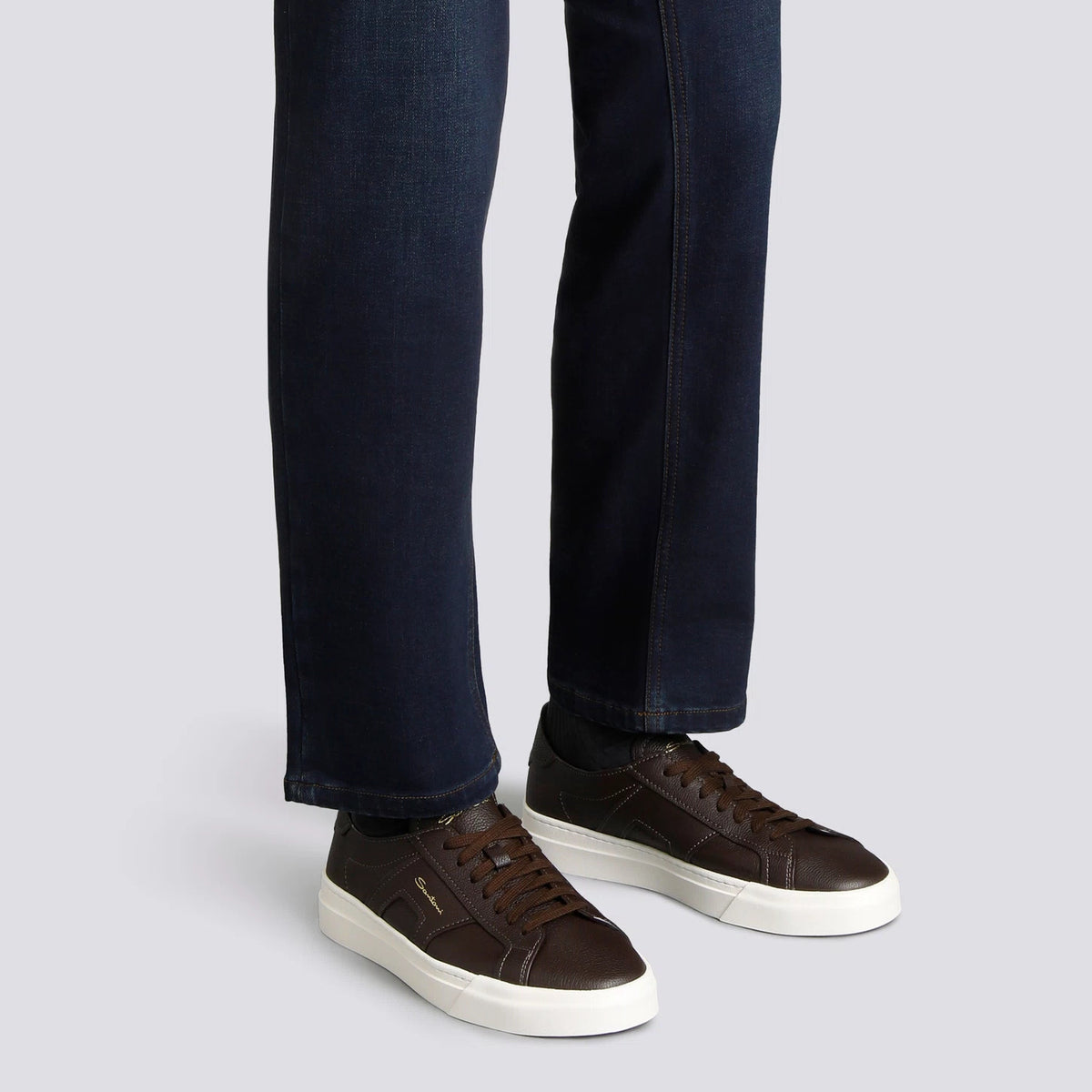 DOUBLE BUCKLE BROWN SNEAKER