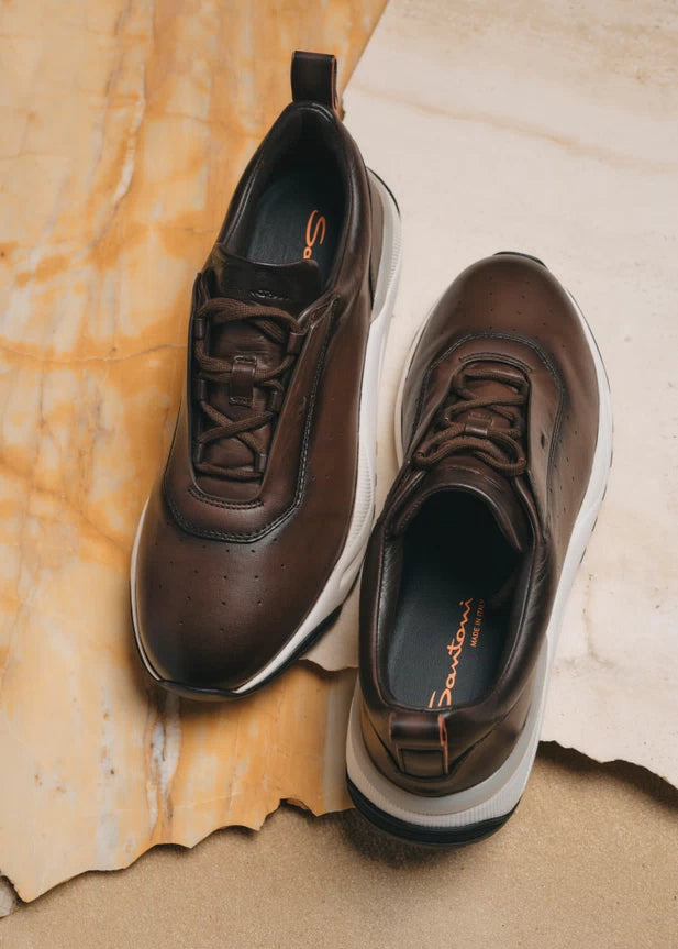 DARK BROWN DEER LEATHER SNEAKER