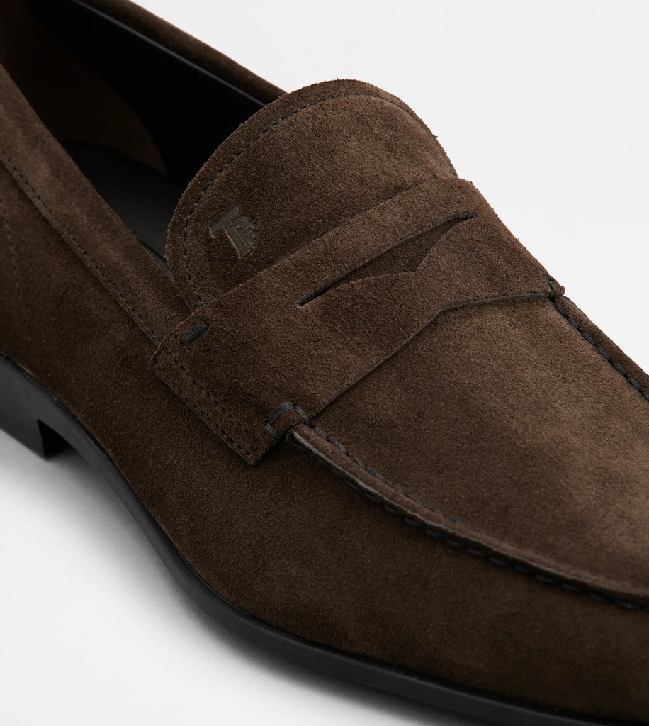 TOD'S SUEDE LOAFERS BROWN