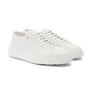 MEN'S WHITE TUMBLED LEATHER SNEAKER