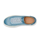 MEN'S POLISHED LIGHT BLUE LEATHER PERFORATED-EFFECT SNEAKER