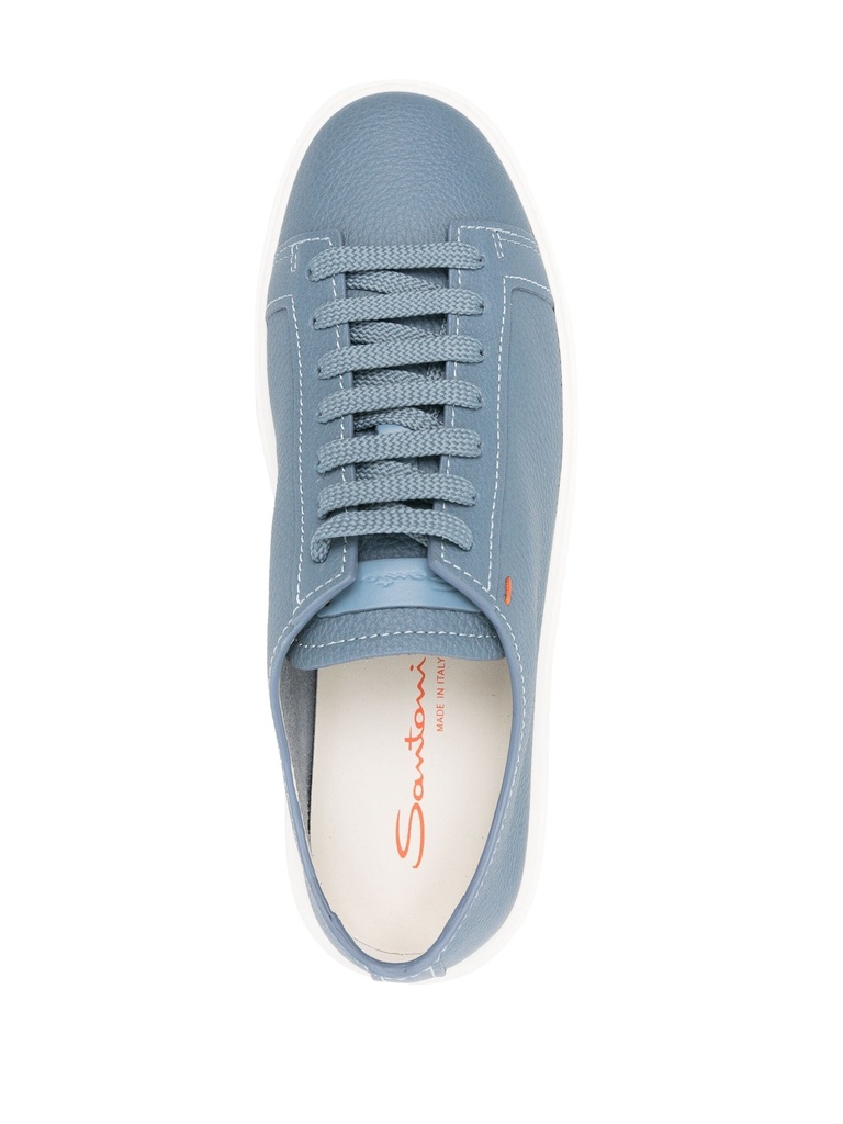 MEN'S LIGHT BLUE TUMBLED LEATHER SNEAKER