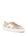 MEN’S BEIGE SUEDE DOUBLE BUCKLE SNEAKER