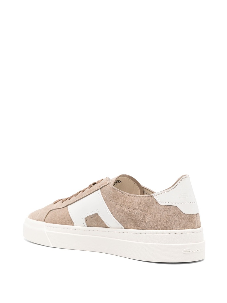 MEN’S BEIGE SUEDE DOUBLE BUCKLE SNEAKER