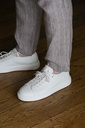 MEN'S WHITE TUMBLED LEATHER SNEAKER