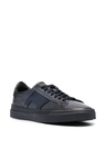 MEN’S ALL BLUE LEATHER DOUBLE BUCKLE SNEAKER