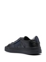 MEN’S ALL BLUE LEATHER DOUBLE BUCKLE SNEAKER