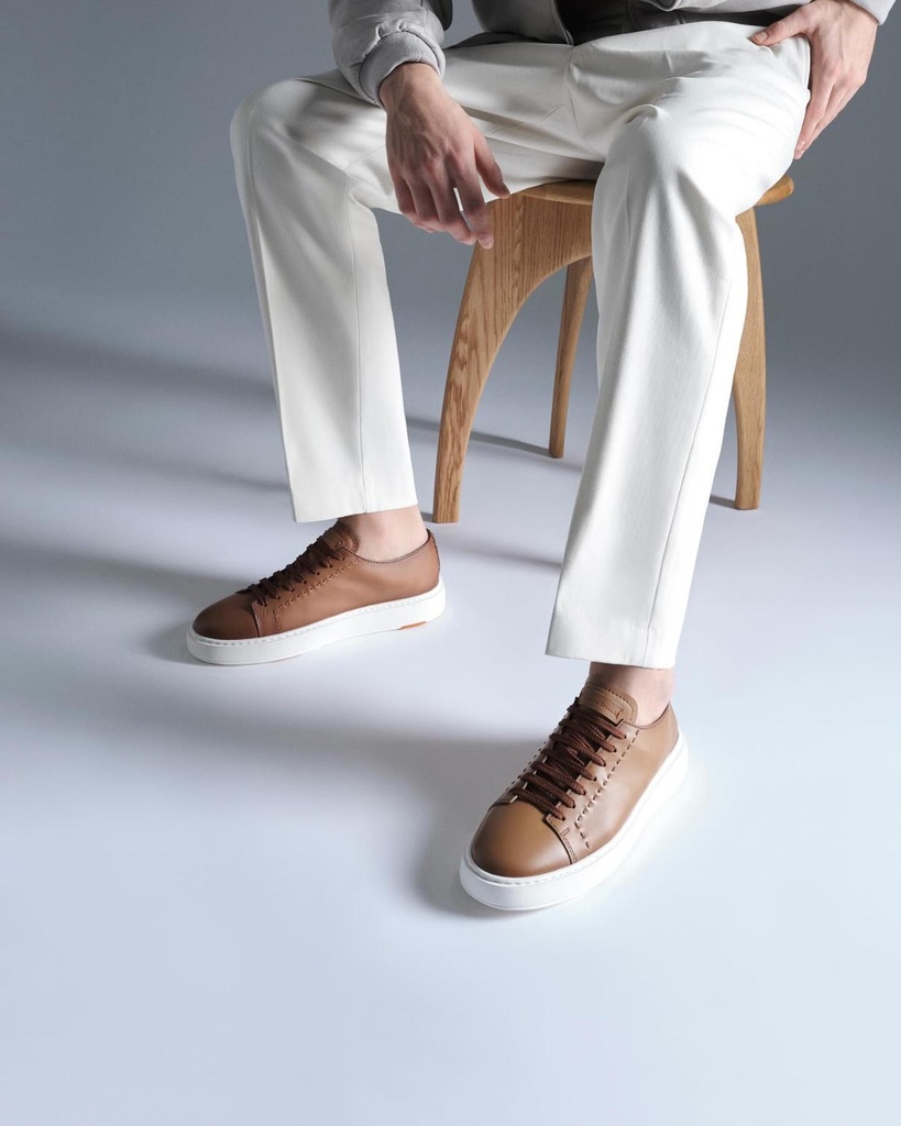 MEN'S HERITAGE BROWN LEATHER SNEAKER