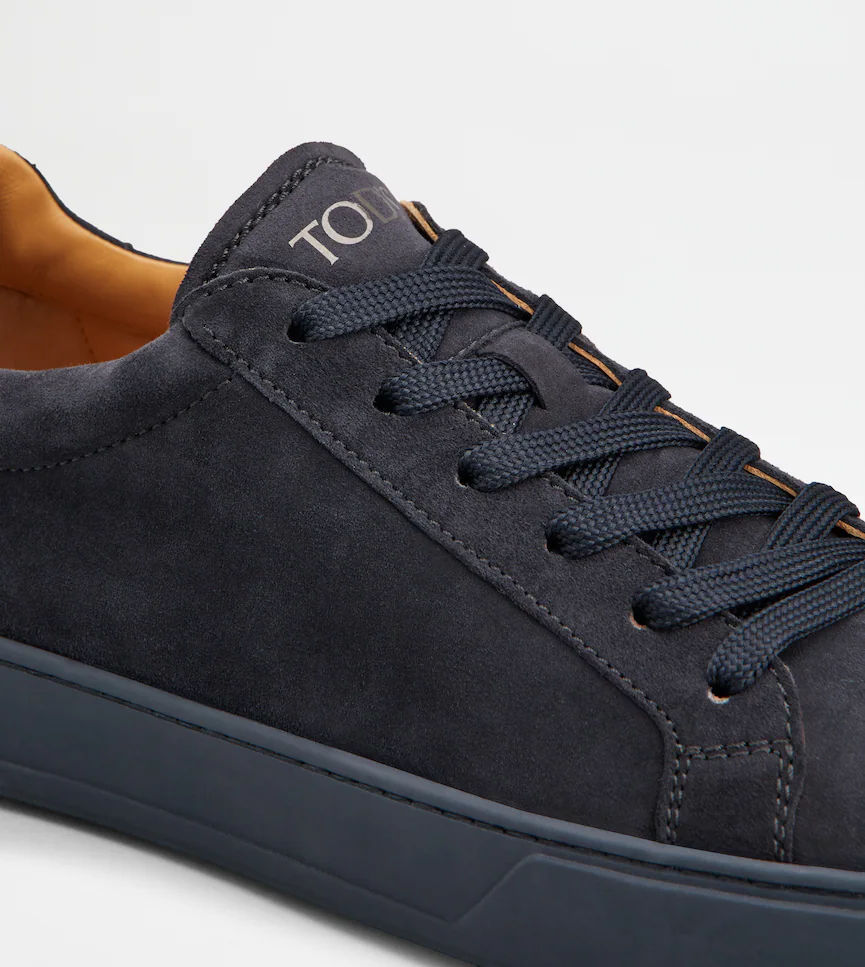 TOD'S BLUE PASHMY SUEDE SNEAKERS