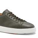 MEN'S GREEN TUMBLED LEATHER SNEAKER
