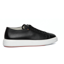MEN'S BLACK TUMBLED LEATHER SNEAKER