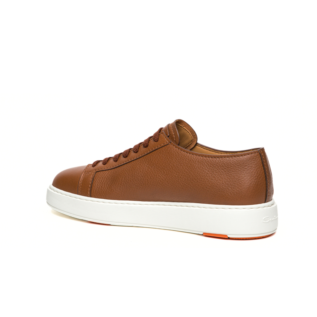 MEN'S BROWN TUMBLED LEATHER SNEAKER