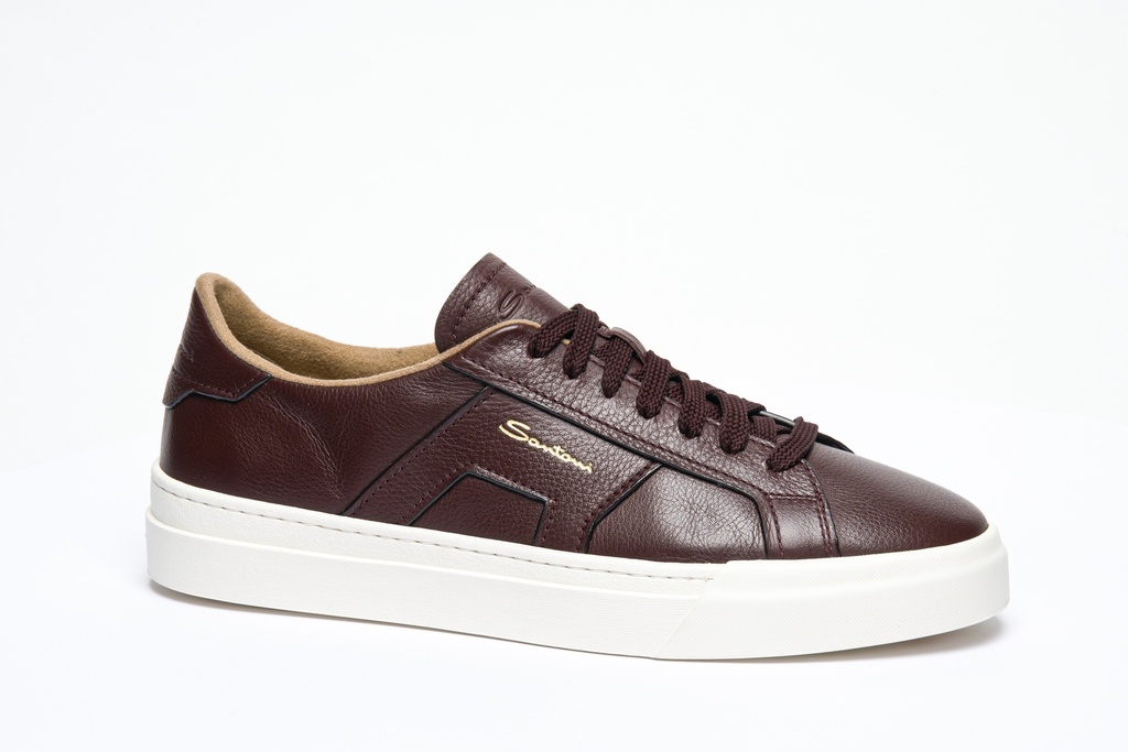 MEN’S BURGUNDY DOUBLE BUCKLE SNEAKER