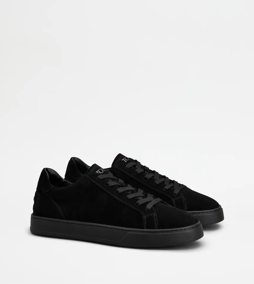 TOD'S ALL BLACK SUEDE SNEAKERS