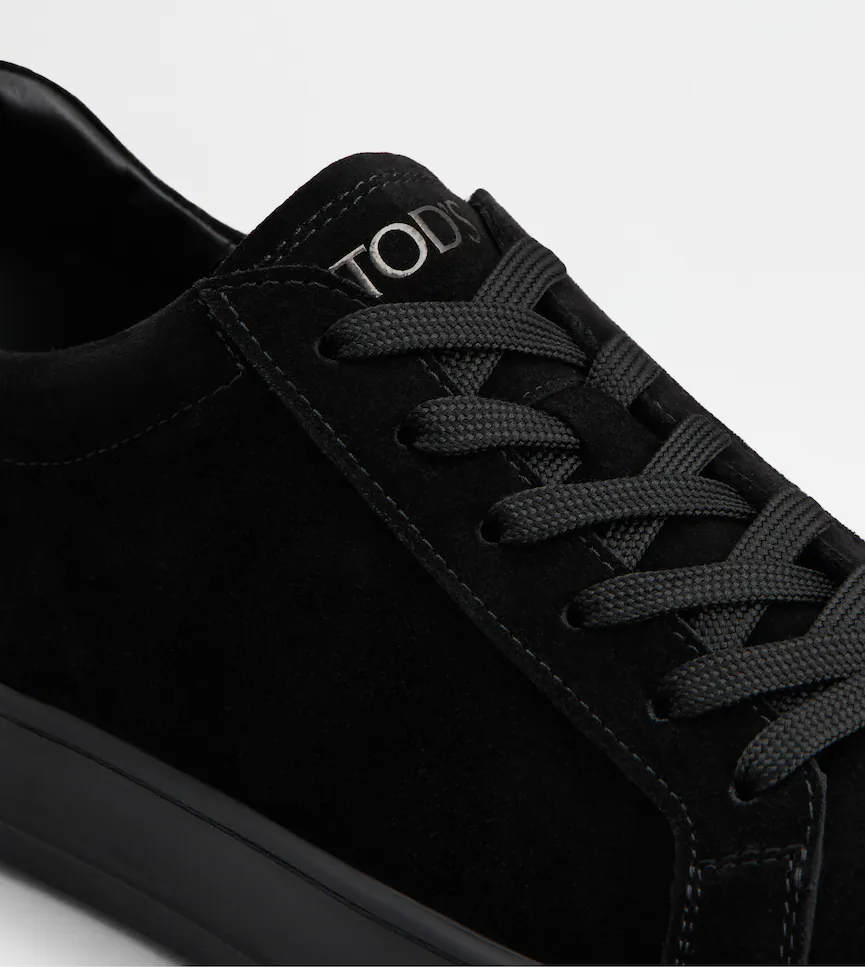 TOD'S ALL BLACK SUEDE SNEAKERS