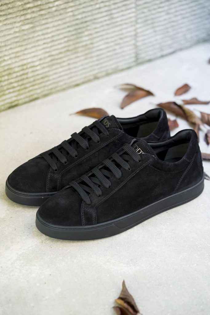 TOD'S ALL BLACK SUEDE SNEAKERS