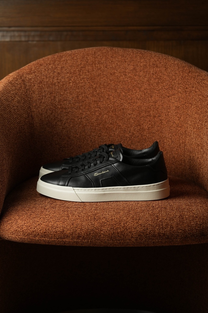 MEN’S BLACK DOUBLE BUCKLE SNEAKER